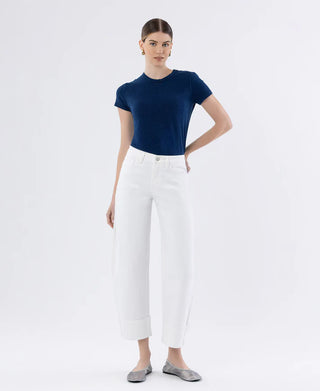 Flying Monkey Cuffed Crop Barrel Leg Jeans