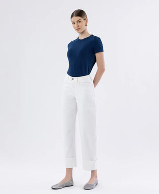 Flying Monkey Cuffed Crop Barrel Leg Jeans
