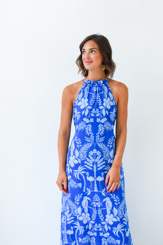 Kimana Floral Halter Neck Maxi Dress