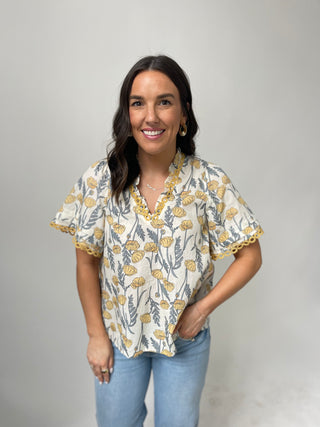 Well Yellow There Floral Top