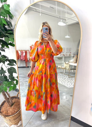 Autumn Sunset Maxi Dress