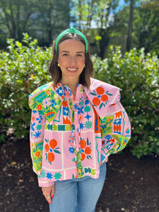 Karlie Floral Frame Collar Top