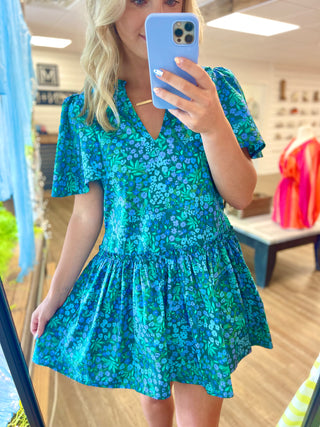 Midnight Floral Trapeze Dress