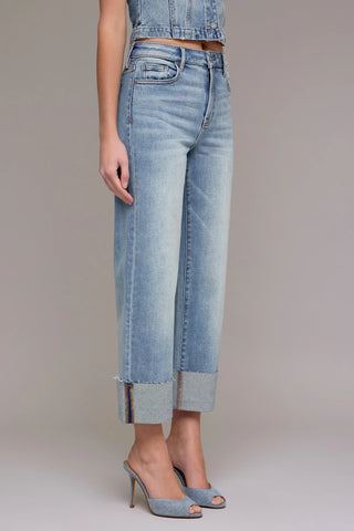 Hidden Ella High Rise Wide Straight Jean with Cuff