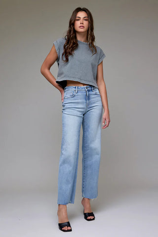 Hidden Ella Raw Hem Classic Straight Jean