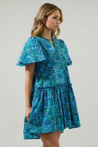 Midnight Floral Trapeze Dress