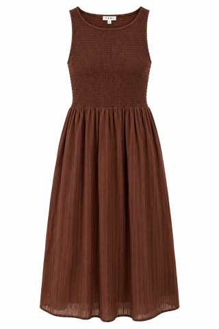Espresso Yourself Smocked Midi Dress