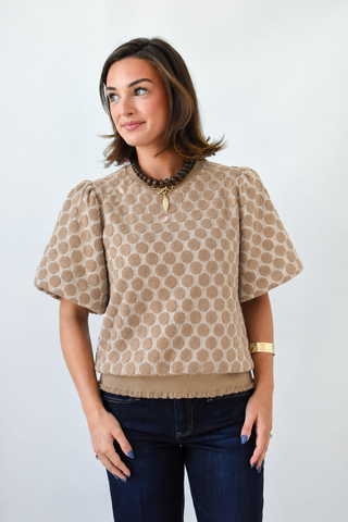 Dot To The Top Puff Sleeve Top