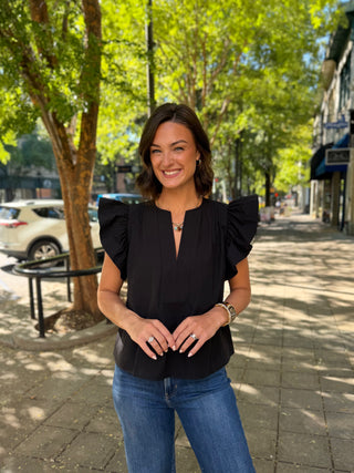 Ruffle Trouble Poplin Top