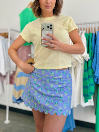 Karlie Block Floral Scallop Kourt Skort