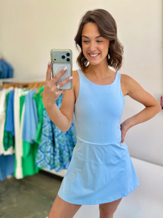 Karlie Solid Scallop Kourt Dress