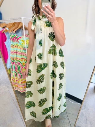 Palm Me Maybe Halter Maxi Dress