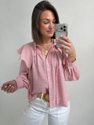 Karlie Gingham Peter Pan Collar Top