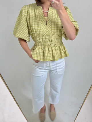 Plaid About You Puff Sleeve Top