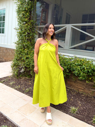In The Limelight Halter Midi Dress