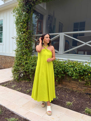 In The Limelight Halter Midi Dress