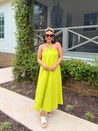 In The Limelight Halter Midi Dress