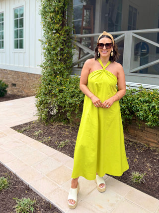 In The Limelight Halter Midi Dress