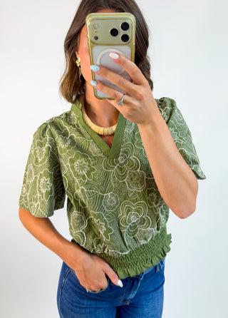 Thread Lightly Floral Embroidered Top