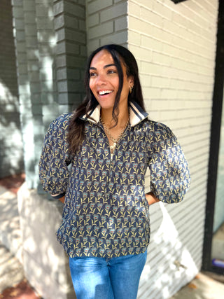 Zip The Day Away Floral Top