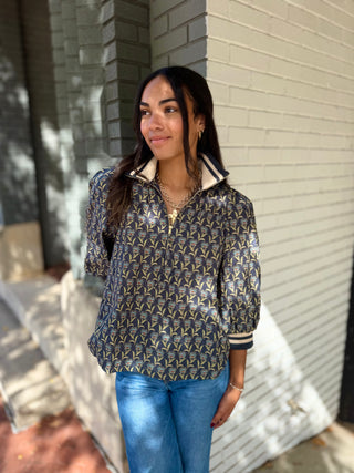 Zip The Day Away Floral Top