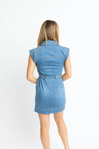 Karlie Denim Utility Pocket Dress