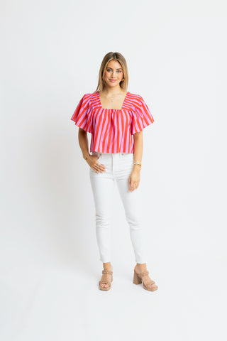 Karlie Stripe Poplin Top