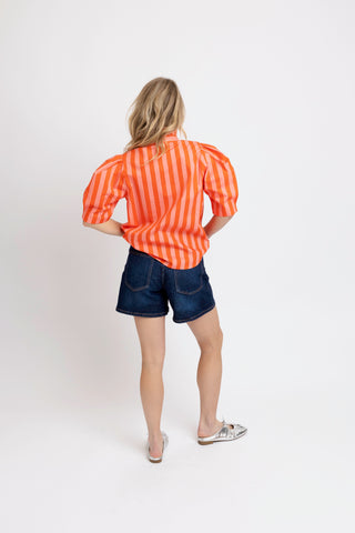 Karlie Stripe Button Up Top