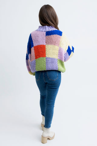 Karlie Color Block Crochet Sweater