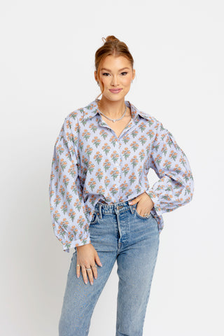 Karlie Floral Poplin Button Up Top