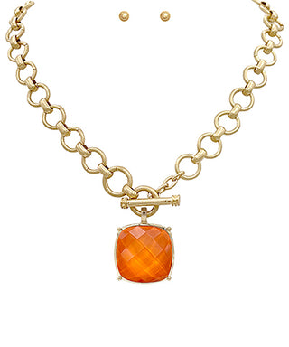 Big Stone Pendant Necklace