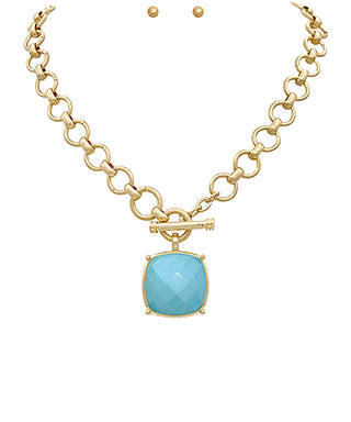 Big Stone Pendant Necklace