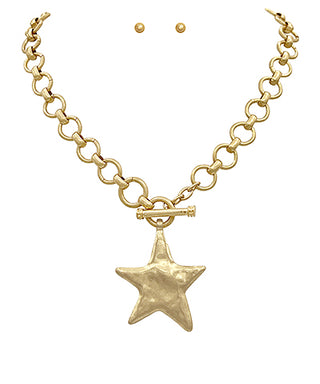 Textured Star Necklace