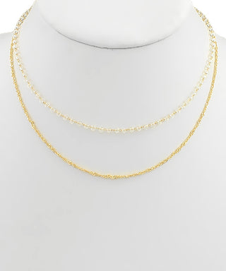 Glass Station Chain Dual Necklace