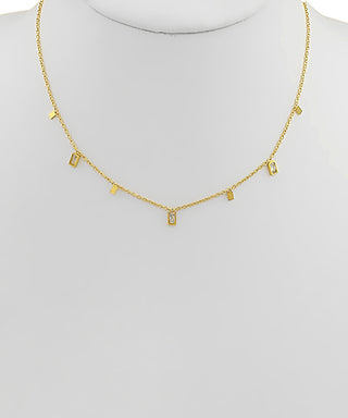 Tiny Bar Dangle Chain Necklace