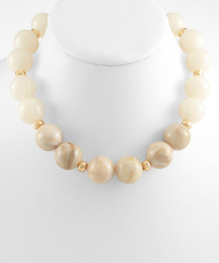 Large Beaded Marble Necklace