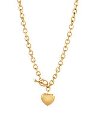 Bold Heart And Chunky Chain Necklace
