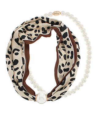 Layered Pearl Scarf Necklace