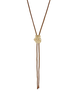 Geometric Pendant Bolo Cord Necklace