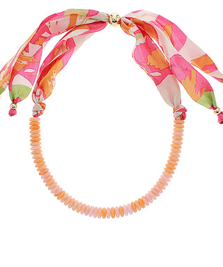 Half Marble Beaded Scarf Necklace