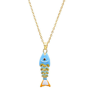 Movable Enamel Fish Necklace