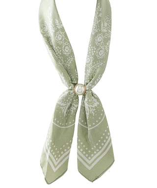 Accented Pearl Paisley Scarf Necklace