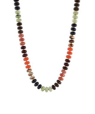 Marble Rondelle and Seed Bead Necklace