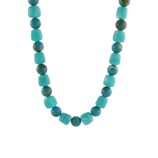 Marble Stone Cube & Ball Necklace