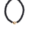 Wooden Bead & Metal Ball Necklace
