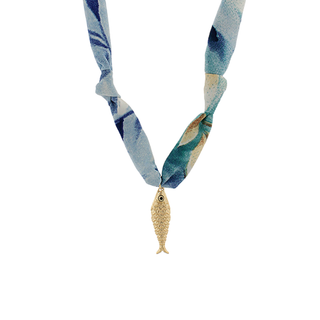Fish Pendant Scarf Necklace