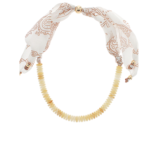 Half Marble Beaded Scarf Necklace