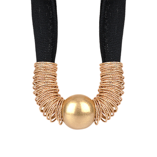 Metal Ball & Multi Rings Mesh Necklace