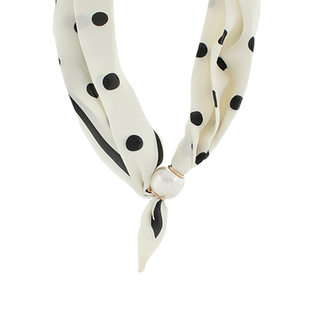Accented Pearl Polka Dot Scarf Necklace