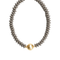 Wooden Bead & Metal Ball Necklace